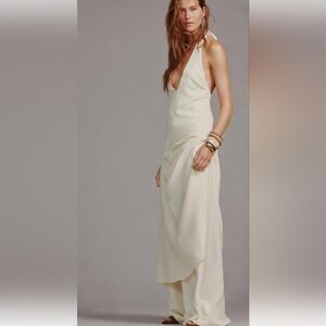 Zara Cream Halter Maxi Dress